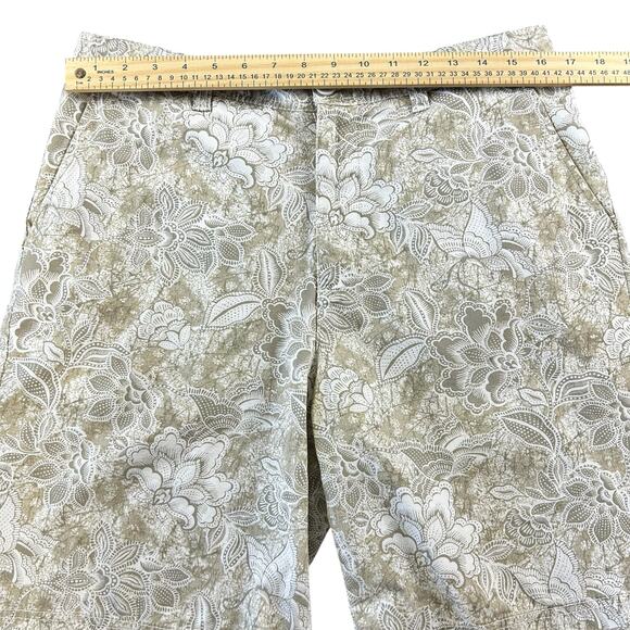 Club Room Men Shorts Size 32 Olive White Floral Flat Front Chinos Casual Coastal - Picture 9 of 12